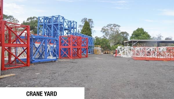 Tower Crane towers stored in crane yard